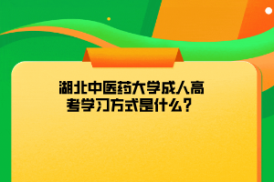 湖北中医药大学成人高考学习方式是什么？