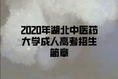 2020年湖北中医药大学成人高考招生简章