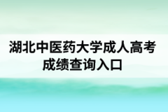 湖北中医药大学成人高考成绩查询入口